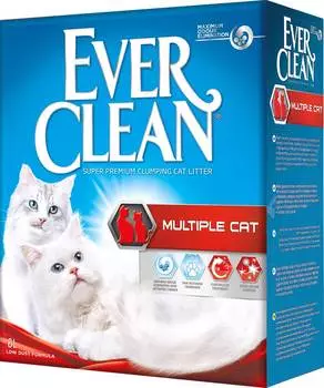 Наполнитель Ever Clean Multiple Cat комкующийся бентонит свежесть 6кг 6 л