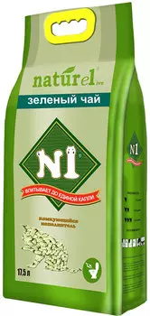 Наполнитель N1 Naturel Зеленый Чай комкующийся древесный зеленый чай 6,75кг 17,5 л