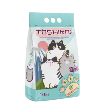 Наполнитель Toshiko Бентонитовый для кошачьего туалета комкующийся без запаха 10кг