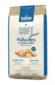 Полувлажный корм для собак Bosch Soft Junior с курицей и бататом 12,5 кг