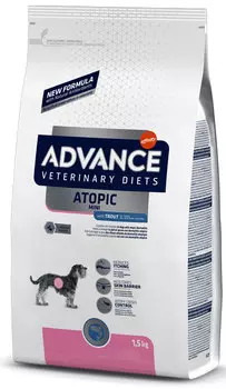 Сухой корм Advance Avet Dog Atopic Mini Trout для маленьких пород при дерматозах и аллергии диета для собак 1,5 кг