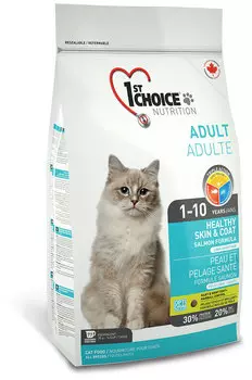 Сухой корм для кошек 1st Choice Adult Cat Healthy Skin &amp; Coat Salmon Formula 5,44 кг