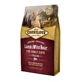 Сухой корм для кошек Carnilove Lamb &amp; Wild Boar for Adult с ягненком и диким кабаном для кастрированных и стерилизованных 2 кг