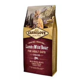 Сухой корм для кошек Carnilove Lamb &amp; Wild Boar for Adult – Sterilised с ягненком и диким кабаном для кастрированных и стерилизованных 6 кг