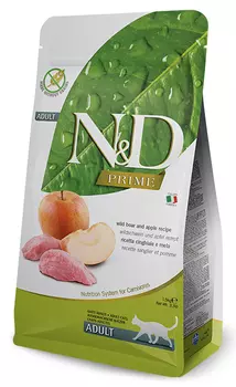Сухой корм для кошек Farmina N&amp;D Prime Adult беззерновой с кабаном и яблоком 10 кг