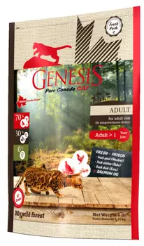 Сухой корм для кошек Genesis Pure Canada My Wild Forest Adult с уткой, перепелкой и курицей 2,268 кг