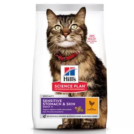 Сухой корм для кошек Hills Science Plan Feline Adult Sensitive Stomach&amp;Skin Chicken 7 кг