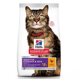 Сухой корм для кошек Hills Science Plan Feline Adult Sensitive Stomach&amp;Skin Chicken 1,5 кг