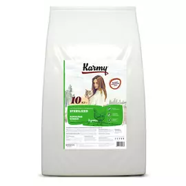 Сухой корм для кошек Karmy Sterilized c курицей 10 кг