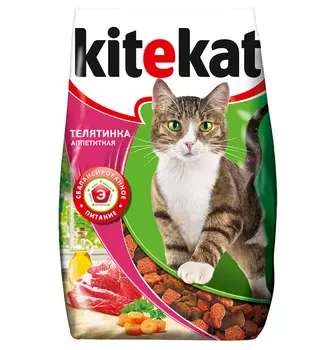 Сухой корм для кошек Kitekat Аппетитная телятинка 1,9 кг