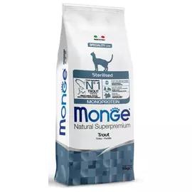 Сухой корм для кошек Monge Cat Monoprotein Sterilised Trout для стерилизованных с форелью 10 кг