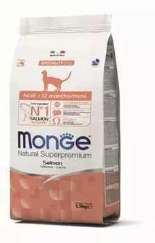 Сухой корм для кошек Monge Cat с лососем 1,5 кг
