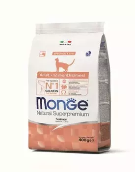 Сухой корм для кошек Monge Cat с лососем 0,4 кг
