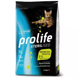 Сухой корм для кошек Prolife Sterilised беззерновой с перепелкой и картофелем 0,4 кг