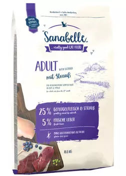 Сухой корм для кошек Sanabelle Adult with Ostrich 10 кг