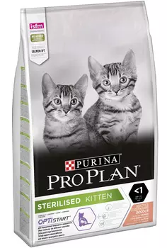 Сухой корм для котят Purina Pro Plan Kitten Sterilised с лососем 10 кг