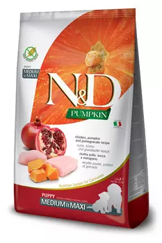 Сухой корм для щенков Farmina N&D Pumpkin Puppy Medium & Maxi беззерновой с курицей, тыквой и гранатом 2,5 кг
