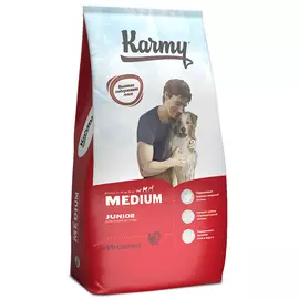 Сухой корм для щенков Karmy с индейкой для средних пород 14 кг