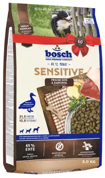 Сухой корм для собак Bosch Sensitive с уткой и картофелем 3 кг