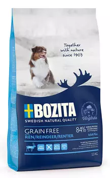 Сухой корм для собак Bozita Grain Free Reindeer 30/20 с олениной 1,1 кг