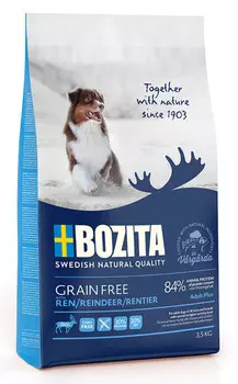 Сухой корм для собак Bozita Grain Free Reindeer 30/20 с олениной 3,5 кг