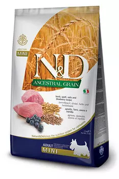 Сухой корм для собак Farmina N&amp;D Ancestral Grain Adult Mini низкозерновой с ягненком и черникой 7 кг