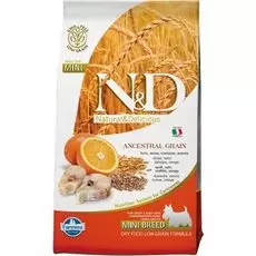 Сухой корм для собак Farmina N&amp;D Low-Grain Canine Codfish &amp; Orange Adult Mini 0,8 кг