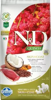 Сухой корм для собак Farmina N&amp;D Quinoa Skin &amp; Coat беззерновой с уткой и киноа 0,8 кг