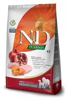 Сухой корм для собак Farmina N&amp;D Pumpkin Adult Medium &amp; Maxi беззерновой с курицей, тыквой и гранатом 12 кг