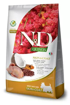 Сухой корм для собак Farmina N&amp;D Quinoa Skin &amp; Coat Mini беззерновой с перепелом и киноа 2,5 кг