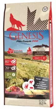Сухой корм для собак Genesis Pure Canada Broad Meadow Adult с говядиной, мясом косули и дикого кабана 11,79 кг