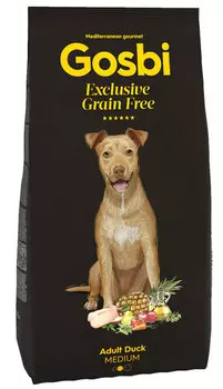 Сухой корм для собак Gosbi Exclusive Grain Free Adult Duck Medium с уткой для средних пород 3 кг