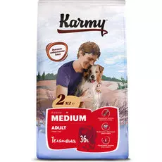 Сухой корм для собак Karmy с телятиной для средних пород 15 кг