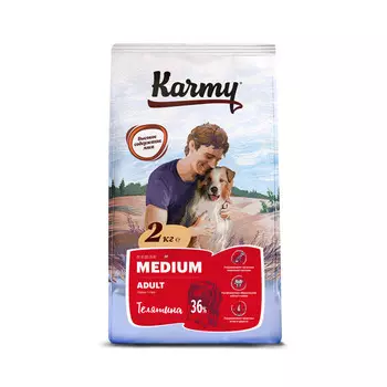Сухой корм для собак Karmy с телятиной для средних пород 2 кг