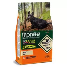 Сухой корм для собак Monge BWild Grain Free Mini с уткой и картофелем 2,5 кг