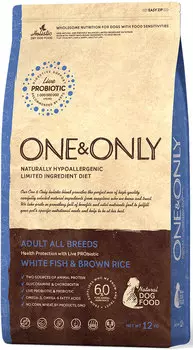 Сухой корм для собак One&amp;Only White fish &amp; Rice Adult All Breeds 12 кг