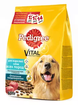 Сухой корм для собак Pedigree Для всех пород с говядиной 0,6 кг