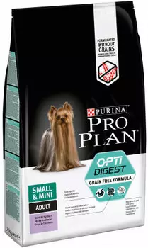 Сухой корм для собак Purina Pro Plan Grain Free для мелких пород с чувствительным пищеварением с индейкой 7 кг