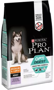 Сухой корм для собак Purina Pro Plan Grain Free для средних пород с чувствительным пищеварением с индейкой 7 кг