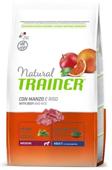 Сухой корм для собак Trainer Natural Adult Medium with Beef and Rice 12 кг