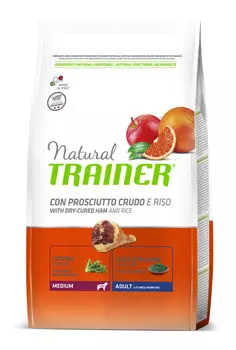 Сухой корм для собак Trainer Natural Medium Adult - Dry-Cured Ham and Rice 3 кг