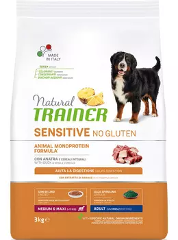 Сухой корм для собак Trainer Sensitive No Gluten Medium&amp;Maxi Adult Duck для крупных и средних пород с уткой 3 кг