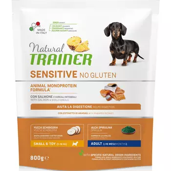 Сухой корм для собак Trainer Sensitive No Gluten Mini Adult Salmon для маленьких пород с лососем 0,8 кг