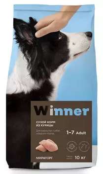 Сухой корм для собак Winner для средних пород с курицей 10 кг