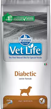 Сухой корм Farmina VET LIFE Canine Diabetic диета для собак 12 кг