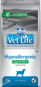 Сухой корм Farmina VET LIFE Canine Hypoallergenic Egg&amp;Rice диета для собак 12 кг