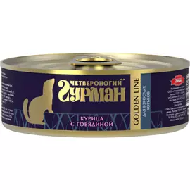 Влажный корм для хорьков Четвероногий Гурман Golden line Курица с говядиной 0,1 кг