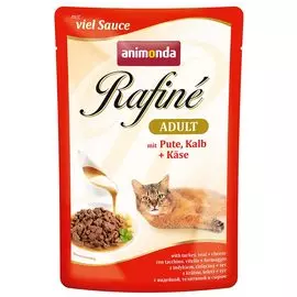 Влажный корм для кошек Animonda Rafine Soupe Adult пауч коктейль из индейки телятины и сыра 0,1 кг