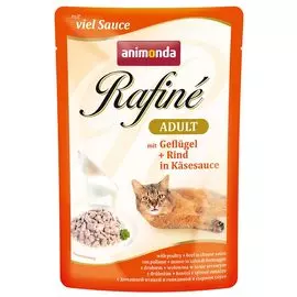 Влажный корм для кошек Animonda Rafine Soupe Adult пауч коктейль из домашней птицы и говядины в сырном соусе 0,1 кг