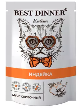 Влажный корм для кошек Best Dinner Exclusive Мусс сливочный c индейкой 0,085 кг